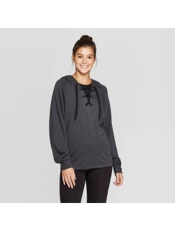 Women's Cozy Lace-Up Hooded Sweatshirt - JoyLab