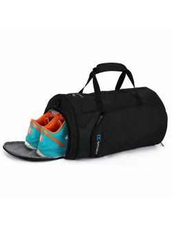 INOXTO Fitness Sport Small Gym Bag with Shoes Compartment Waterproof Travel Duffel Bag for Women and Men