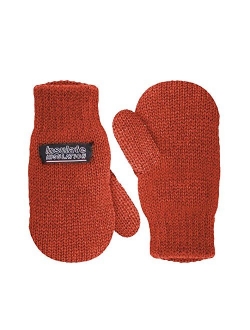 SANREMO Unisex Kids Toddler Knitted Fleece Lined Warm Winter Mittens