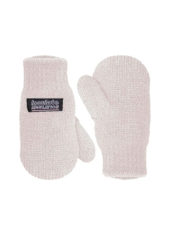 SANREMO Unisex Kids Toddler Knitted Fleece Lined Warm Winter Mittens