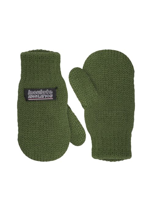 SANREMO Unisex Kids Toddler Knitted Fleece Lined Warm Winter Mittens