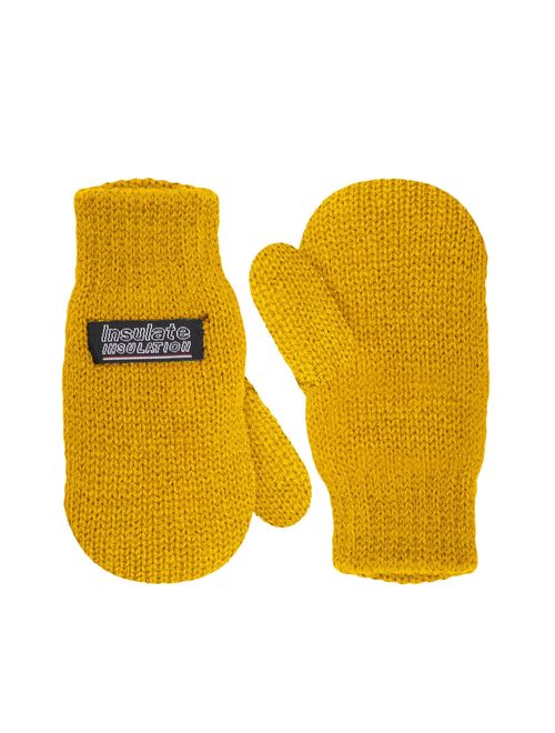 SANREMO Unisex Kids Toddler Knitted Fleece Lined Warm Winter Mittens