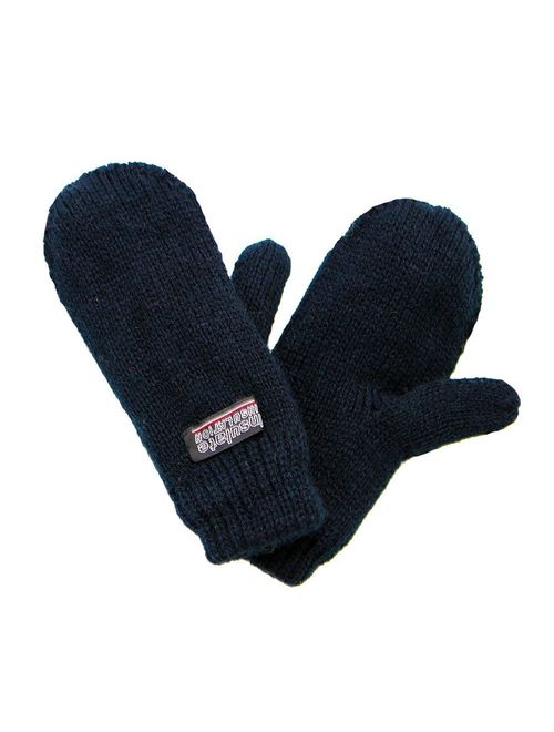 SANREMO Unisex Kids Toddler Knitted Fleece Lined Warm Winter Mittens