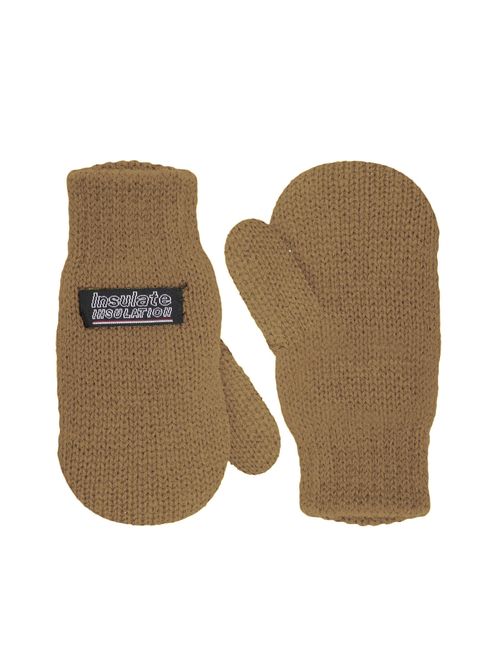 SANREMO Unisex Kids Toddler Knitted Fleece Lined Warm Winter Mittens