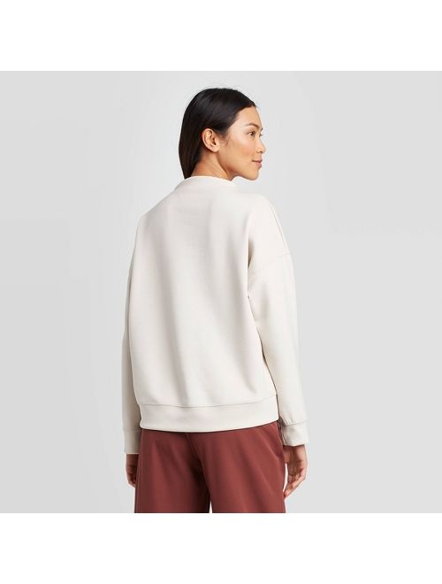 Women's Dolman Sleeve Mock Turtleneck Sweatshirt Prologue Cream