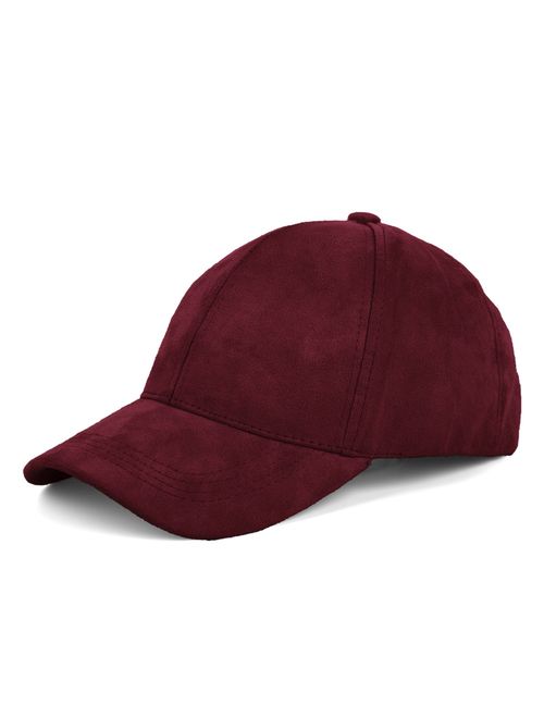 JOOWEN Unisex Faux Suede Baseball Cap Adjustable Plain Dad Hat for Women Men