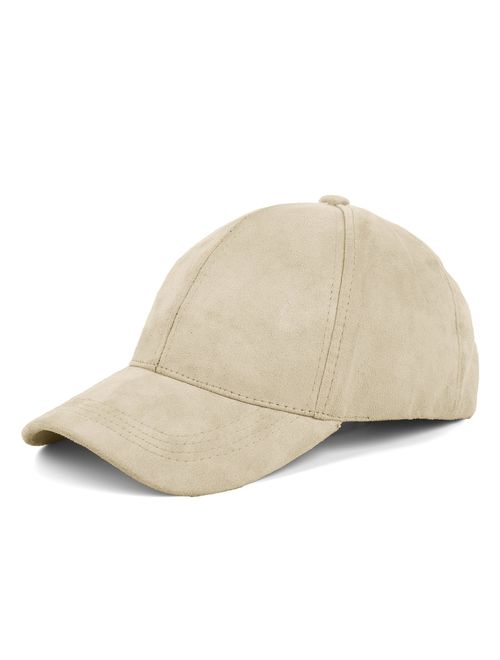 JOOWEN Unisex Faux Suede Baseball Cap Adjustable Plain Dad Hat for Women Men