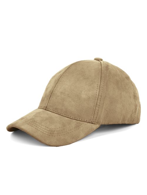 JOOWEN Unisex Faux Suede Baseball Cap Adjustable Plain Dad Hat for Women Men