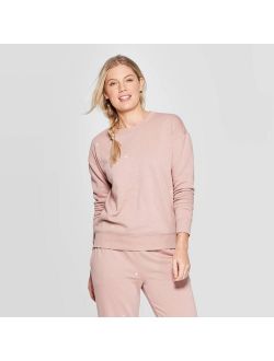 Women's Long Sleeve Crewneck Embroidered Sweatshirt - Universal Thread Pink