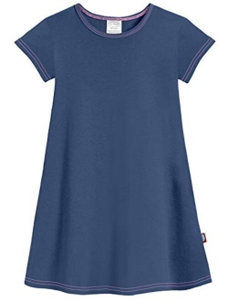 City Threads Girls' Soft Cotton Short Sleeve Cover Up Dress (Size 2T-16)