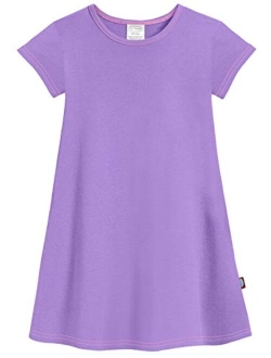 City Threads Girls' Soft Cotton Short Sleeve Cover Up Dress (Size 2T-16)