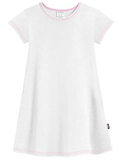 City Threads Girls' Soft Cotton Short Sleeve Cover Up Dress (Size 2T-16)