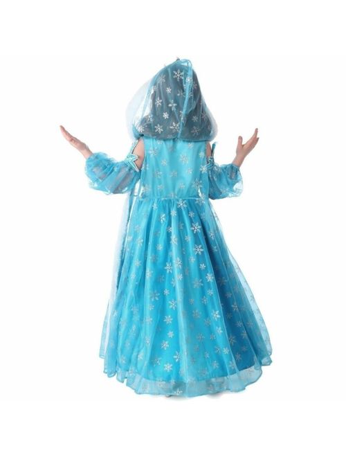 Girls Kids Anna Elsa Dress Princess 4 Piece Set Costume Cosplay Dress Up K6