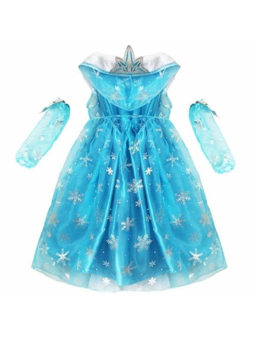 Girls Kids Anna Elsa Dress Princess 4 Piece Set Costume Cosplay Dress Up K6