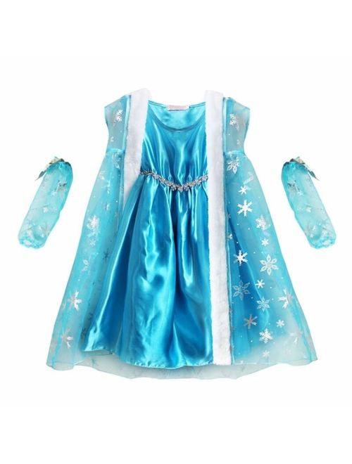 Girls Kids Anna Elsa Dress Princess 4 Piece Set Costume Cosplay Dress Up K6