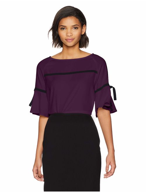 Calvin Klein Women's Bell Sleeve with Tie Detail