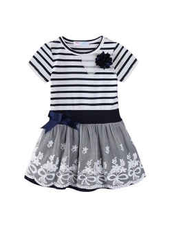 Little Girls Casual Long Sleeve Stripe Dress