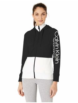 Women's Colorblock Full Zip Hoddie with Kanga Pocket