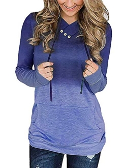 Minipeach Women's Long Sleeve Tops, Tie Dye Sweatshirt, Zip Up Hoodie Oversized-Sweatshirts Pullover