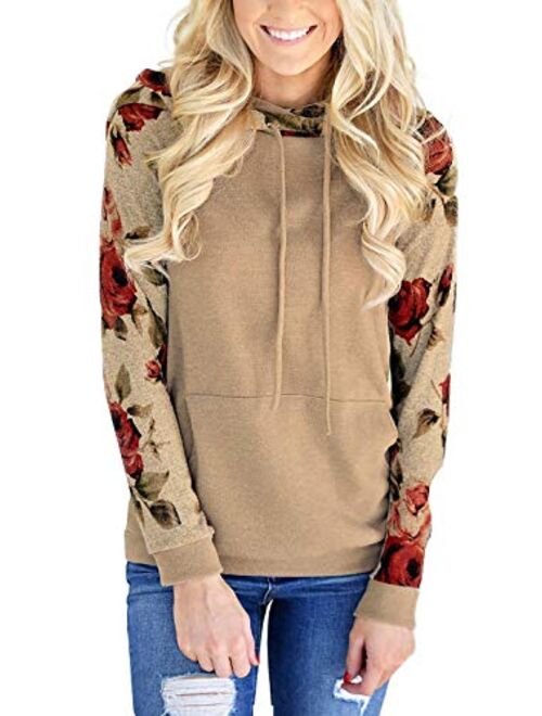 Minipeach Women's Long Sleeve Tops, Tie Dye Sweatshirt, Zip Up Hoodie Oversized-Sweatshirts Pullover