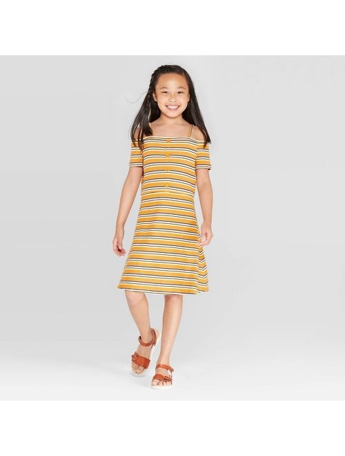 Girls' Cold Shoulder Button Front Dress - art class&#153;