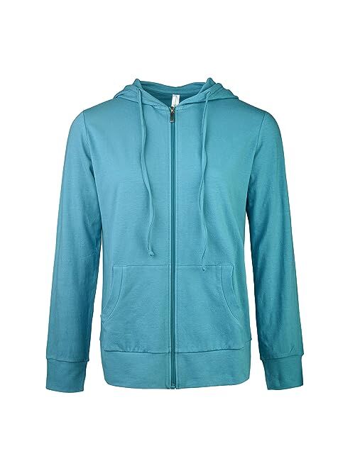 Sofra Women's Thin Cotton Zip Up Hoodie Jacket