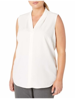 Women's Plus Size Blouse W/Inverted Pleat