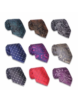 AVANTMEN Classic Men's Neckties - Lot 4/6/9 PCS Neck Ties for Men Classy Woven Jacquard Slik Ties