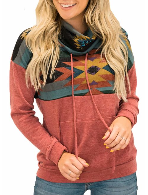 AlvaQ Women Quarter Zip Color Block Pullover Sweatshirt Tops with Pockets(9 Colors,S-XXL)