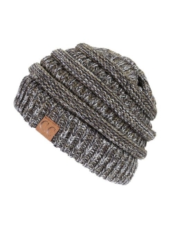 Funky Junque Trendy Warm Chunky Soft Marled Cable Knit Slouchy Beanie