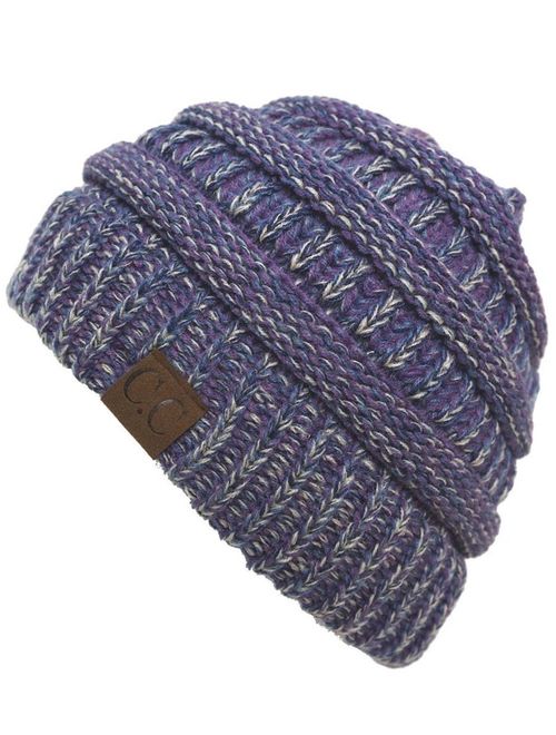 Funky Junque Trendy Warm Chunky Soft Marled Cable Knit Slouchy Beanie