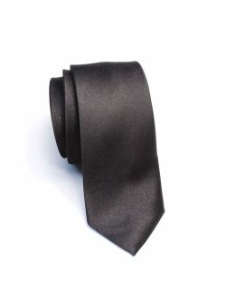 New Skinny Solid Black 2 Inch Necktie Tie