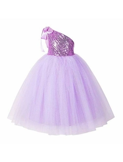 One-Shoulder Sequin Tutu Flower Girl Dresses Wedding Pageant Dress Tutu Dress Communion Dresses 182