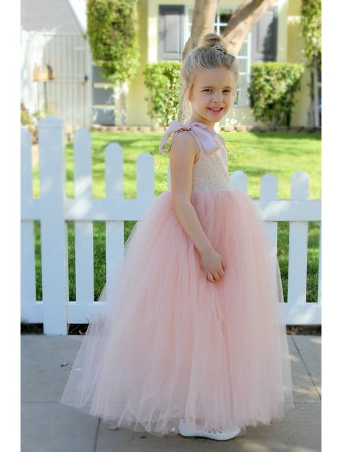 One-Shoulder Sequin Tutu Flower Girl Dresses Wedding Pageant Dress Tutu Dress Communion Dresses 182