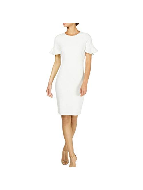 Calvin Klein Women's Short Flutter Sleeved Sheath Dress