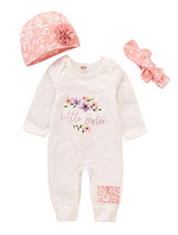 Baby Girl Clothes Short Sleeve Ruffle Romper Suspender Floral Skirt Outfit Set with Headband