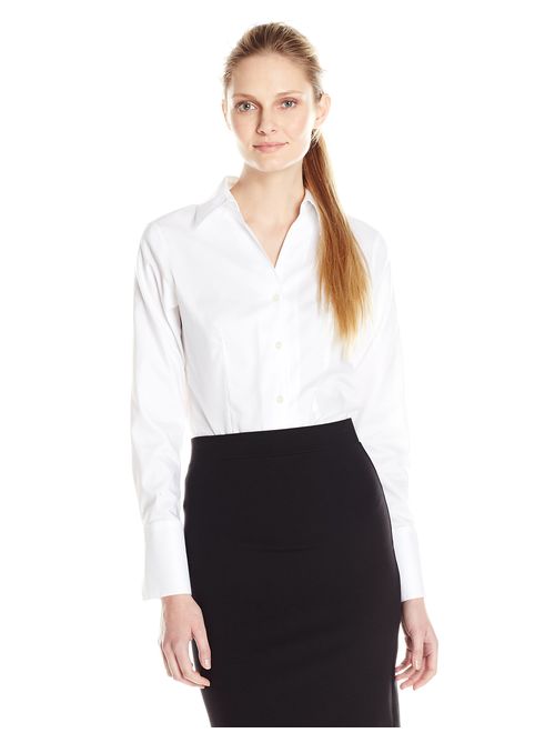 Calvin Klein Women's Long Sleeve Wrinkle Free Non-Iron Shirt