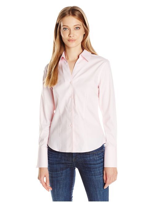 Calvin Klein Women's Long Sleeve Wrinkle Free Non-Iron Shirt