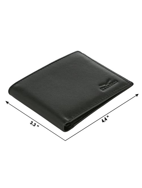 Slim Bifold RFID Bloking Wallet For Men Genuine Leather Packed In Stylish Gift Box