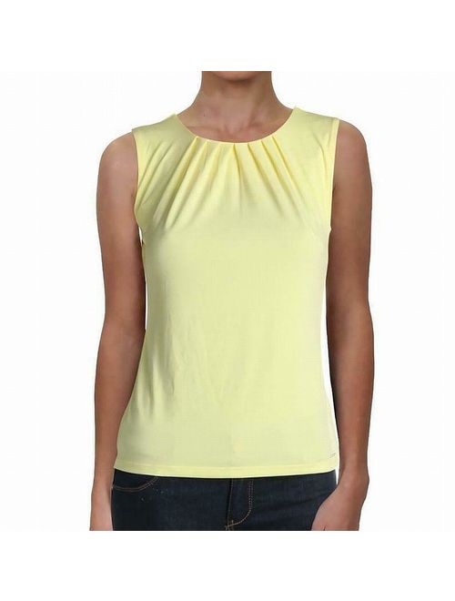 Calvin Klein Women's Petite Solid Pleat Neck Cami