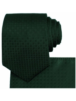 KissTies Ties for Men Solid Color Necktie Checkered Pattern + Gift Box