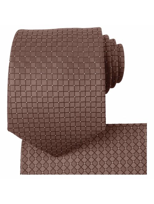 KissTies Ties for Men Solid Color Necktie Checkered Pattern + Gift Box