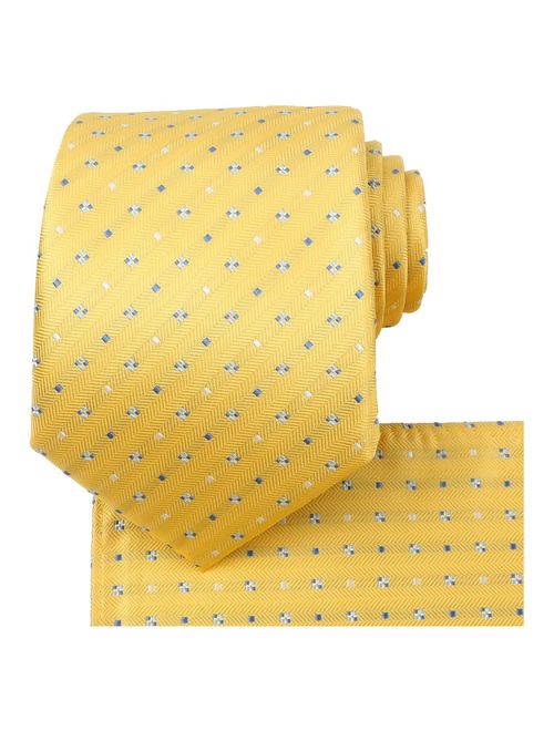 KissTies Ties for Men Solid Color Necktie Checkered Pattern + Gift Box