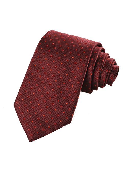 KissTies Ties for Men Solid Color Necktie Checkered Pattern + Gift Box