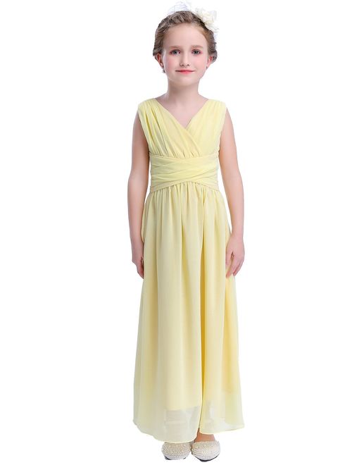 Happy Rose Juniors Long Bridesmaid Dress Party Dresses Flower Girl's Dress