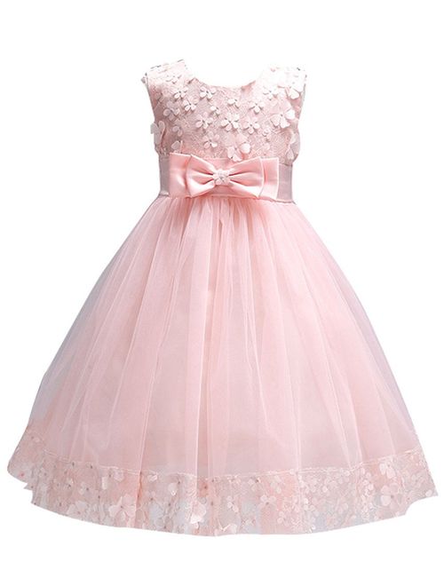 WEONEDREAM Flower Girl Pageant Dress Girls Elegant Lace Tulle Baptism Wedding Princess Gown Party Dresses