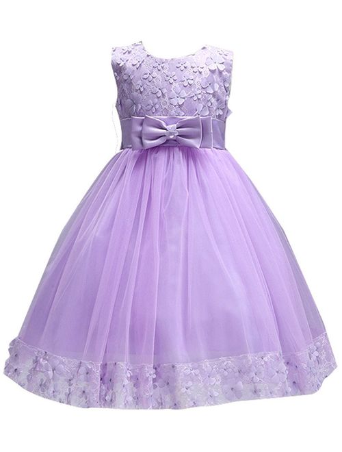 WEONEDREAM Flower Girl Pageant Dress Girls Elegant Lace Tulle Baptism Wedding Princess Gown Party Dresses