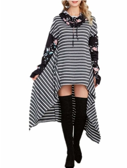 Xuan2Xuan3 Women Pullover Hoodies Sweatshirt Long Sleeve Oversize Top Shirt Dress