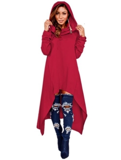 Xuan2Xuan3 Women Pullover Hoodies Sweatshirt Long Sleeve Oversize Top Shirt Dress