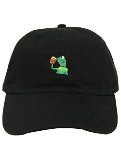 Marthasky Kermit The Frog Sipping Tea Adjustable Strapback Cap